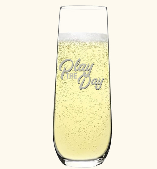 8 oz Play the Day™ Stemless Champagne Flute — Clearance